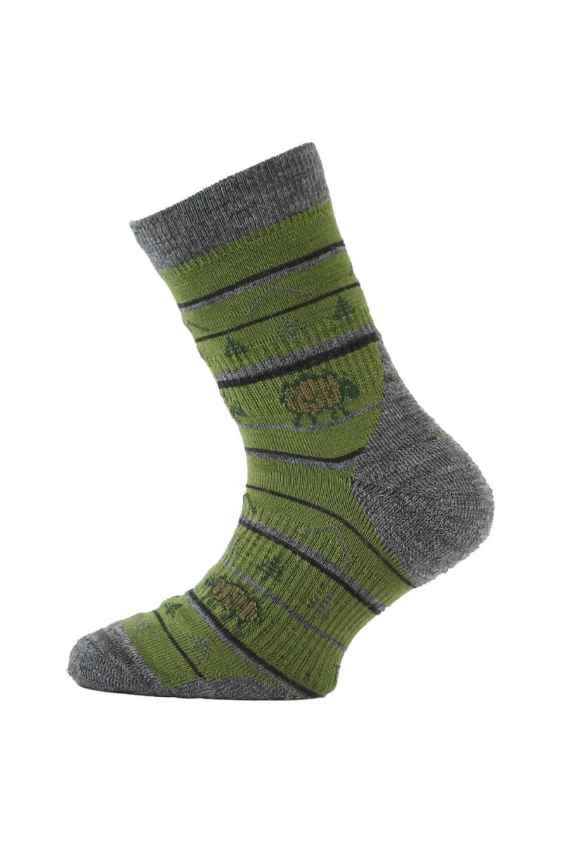 Lasting TJL dětské merino ponožky zelené Velikost: (34-37) S