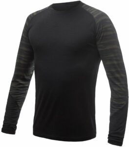 SENSOR MERINO IMPRESS pánské triko dl.rukáv černá/batik Velikost: S
