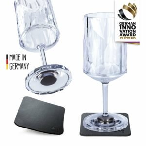 Silwy magnetická sklenice na víno 2 ks // Čirá // High-Tech Plastic Glasses