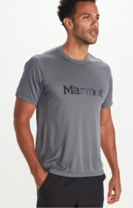 Marmot Men's Windridge Logo Short-Sleeve T-Shirt - steel onyx Velikost: M