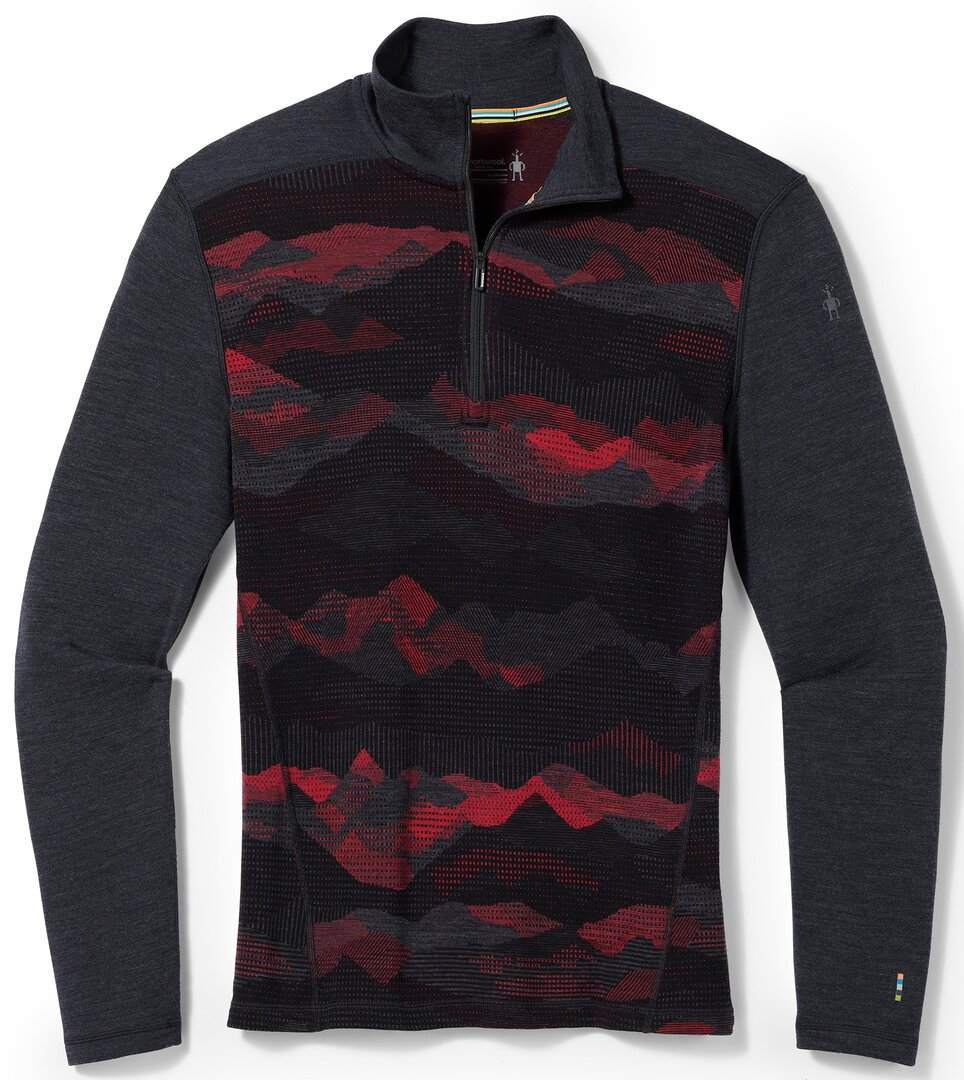 Smartwool M CLASSIC THERMAL MERINO BL PTTRN 1/4 ZB rhythmic red mountain scape Velikost: L
