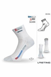 Lasting XOS 001 bílá ponožky se stříbrem Velikost: (34-37) S