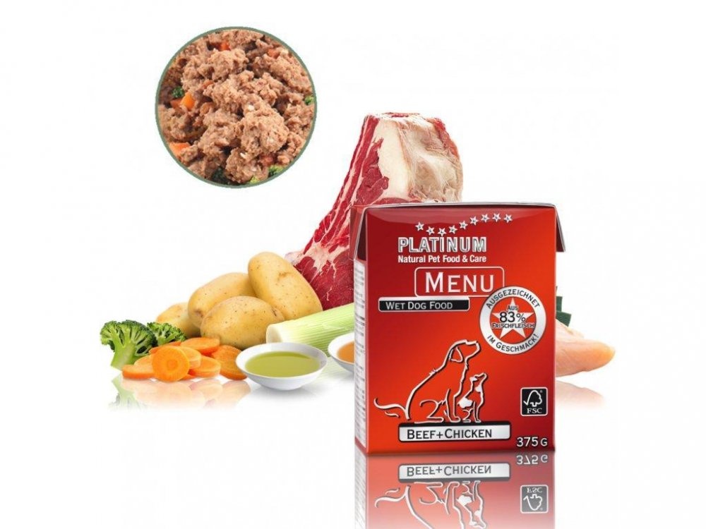 Platinum Natural Menu Beef + Chicken 375g