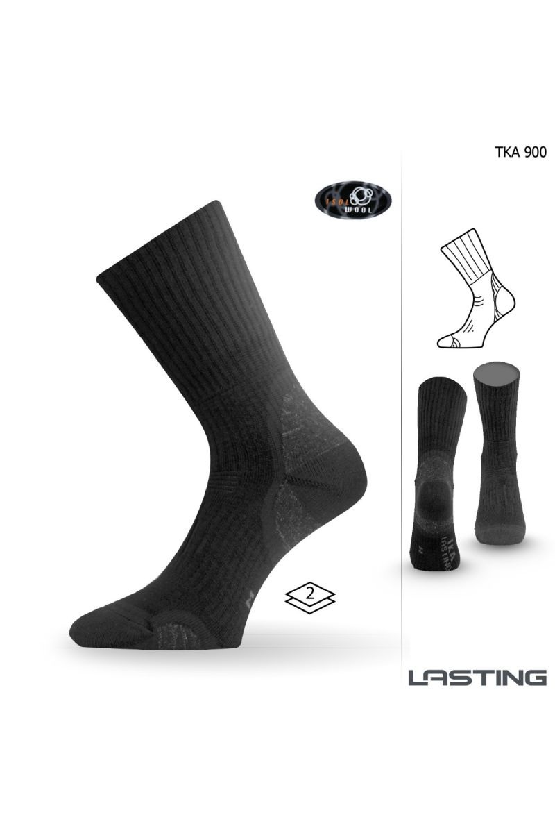 Lasting TKA 900 černá vlněné zimní ponožky Velikost: (38-41) M