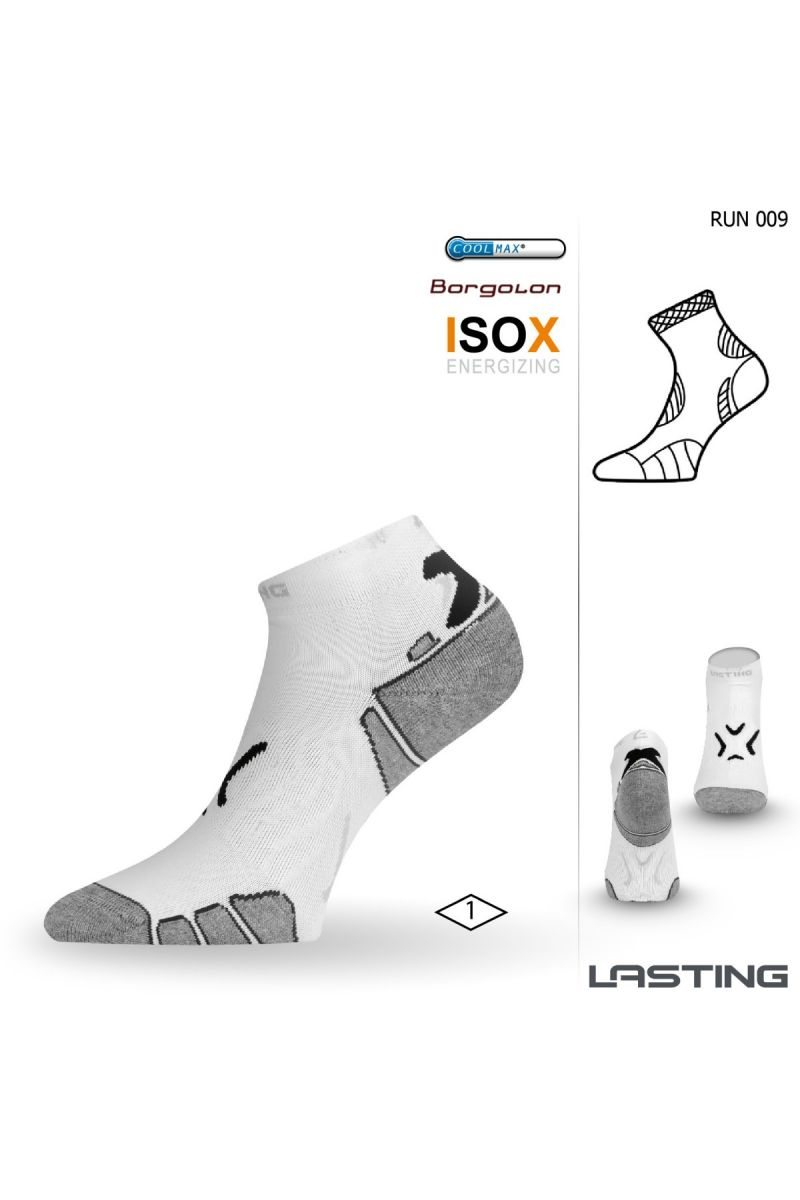 Lasting RUN 009 bílá běžecké ponožky Velikost: (38-41) M
