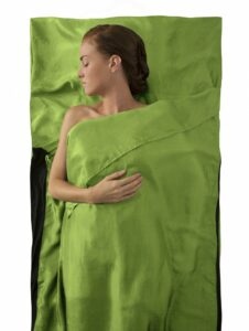 Hedvábná vložka do spacáku Silk Stretch Liner - Traveller Zelená
