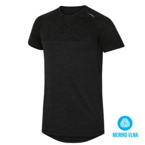 Husky Merino termoprádlo Pánské triko s krátkým rukávem černá Velikost: L