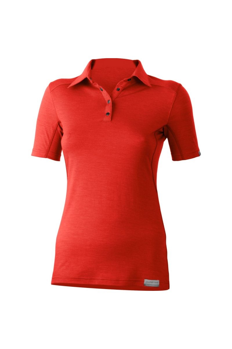 Lasting dámská merino polo košile ALISA červená Velikost: L