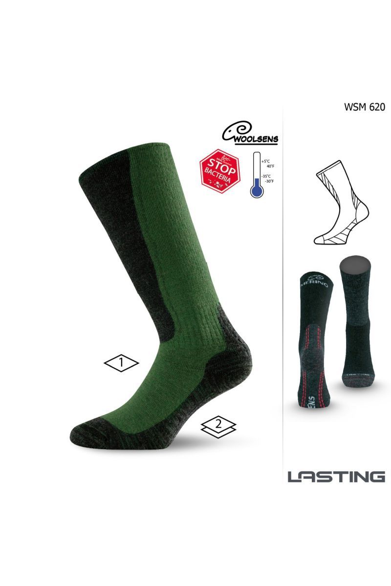 Lasting WSM 620 zelené vlněné ponožky Velikost: (34-37) S