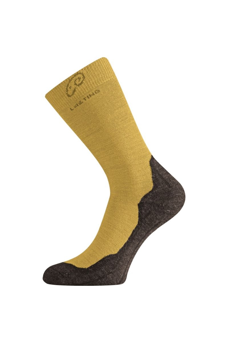 Lasting WHI 640 hořčicová vlněné ponožky Velikost: (42-45) L